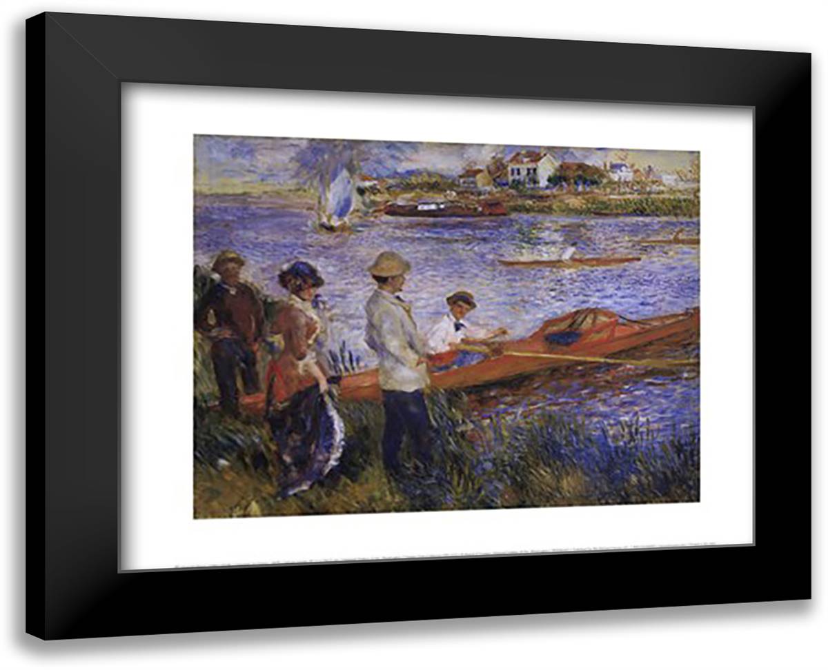 Oarsmen at Chatou 18x15 Black Modern Wood Framed Art Print Poster by Renoir, Pierre-Auguste