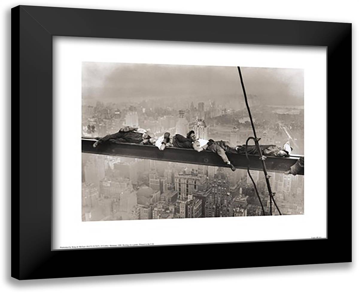 Rockefeller Center, 1932 (Resting on a Girder) 18x15 Black Modern Wood Framed Art Print Poster by Ebbets, Charles C.