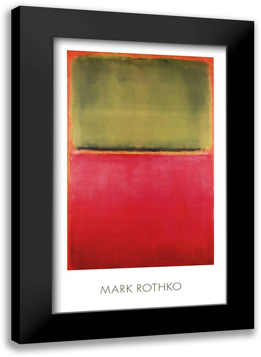 Green, Red, on Orange 26x40 Black Modern Wood Framed Art Print Poster by Rothko, Mark