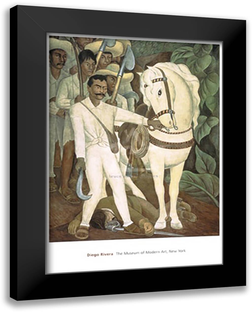 Agrarian Leader Zapata 28x40 Black Modern Wood Framed Art Print Poster by Rivera, Diego