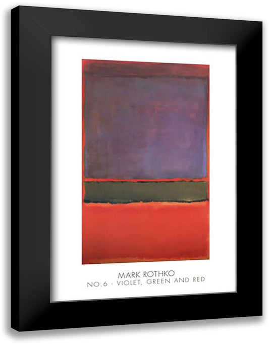 No. 6 (Violet, Green and Red), 1951 28x40 Black Modern Wood Framed Art Print Poster by Rothko, Mark