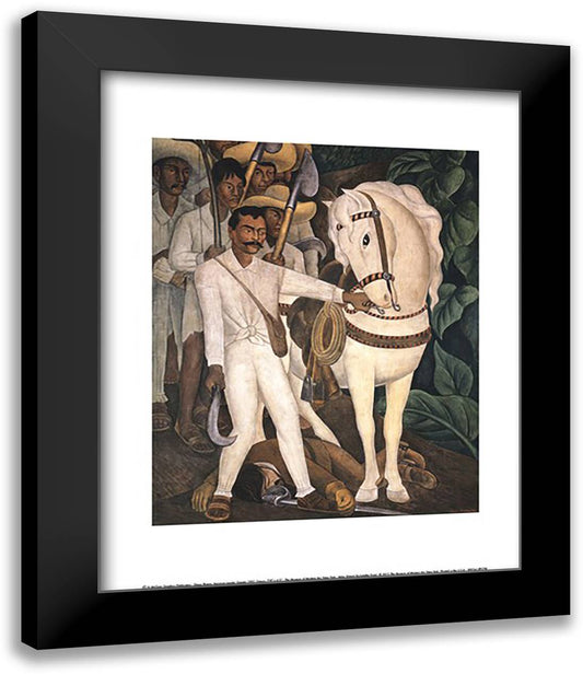 Agrarian Leader Zapata 15x18 Black Modern Wood Framed Art Print Poster by Rivera, Diego