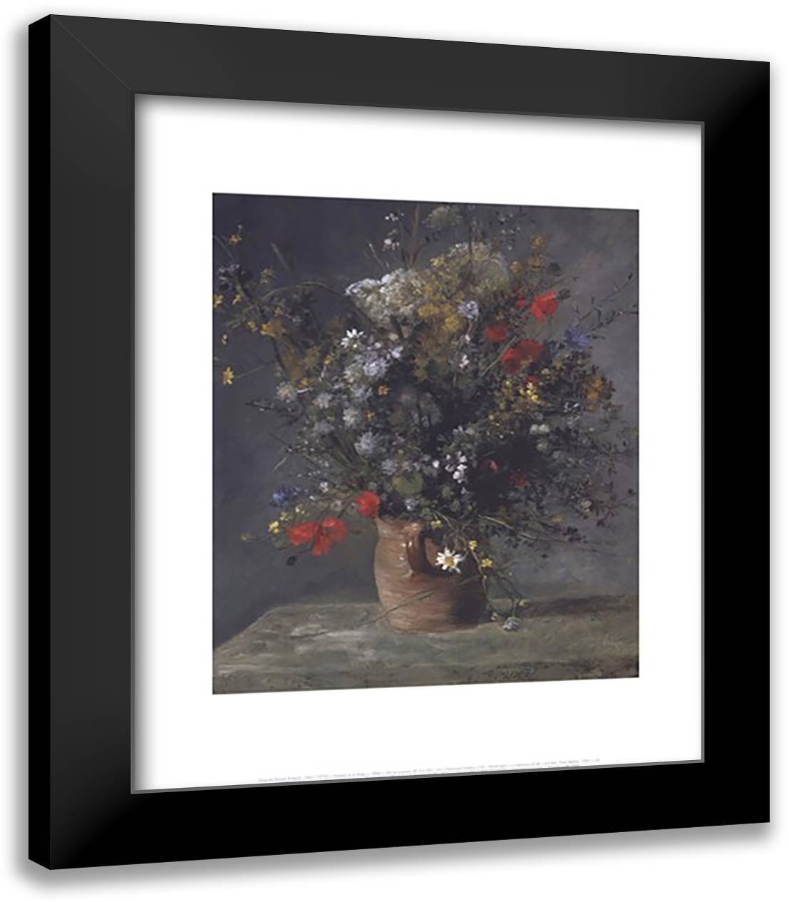 Flowers in a Vase, c. 1866 15x18 Black Modern Wood Framed Art Print Poster by Renoir, Pierre-Auguste