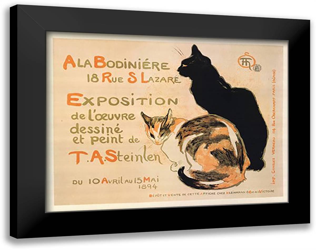 A la Bodiniere / Exposition Steinlen 36x28 Black Modern Wood Framed Art Print Poster by Steinlen, Theophile-Alexandre