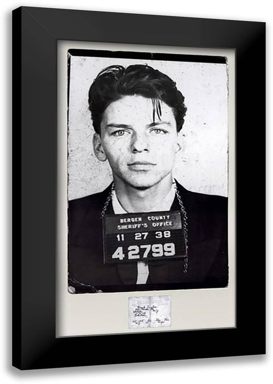 Frank Sinatra, 1938 24x39 Black Modern Wood Framed Art Print Poster