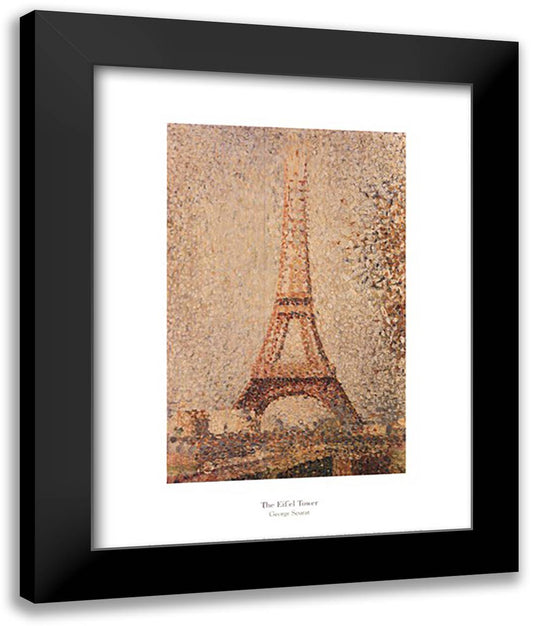 The Eiffel Tower, 1889 16x20 Black Modern Wood Framed Art Print Poster by Seurat, Georges