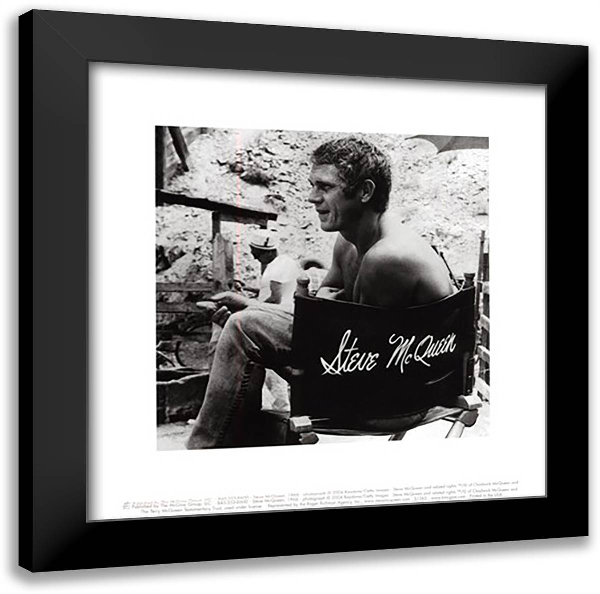 Steve McQueen, 1966 (small) 12x12 Black Modern Wood Framed Art Print Poster