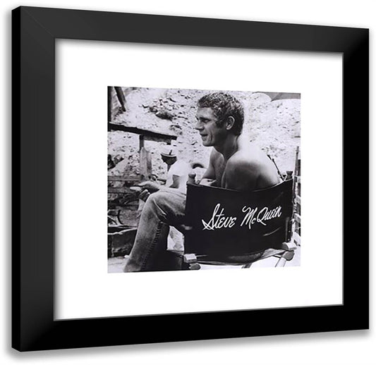 Steve McQueen, 1966 24x24 Black Modern Wood Framed Art Print Poster