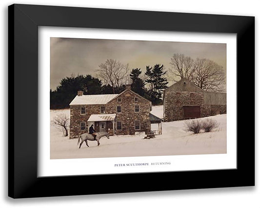 Returning 36x28 Black Modern Wood Framed Art Print Poster by Sculthorpe, Peter