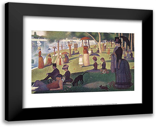 Sunday Afternoon on the Island of Grand Jatte 1864-6 18x15 Black Modern Wood Framed Art Print Poster by Seurat, Georges