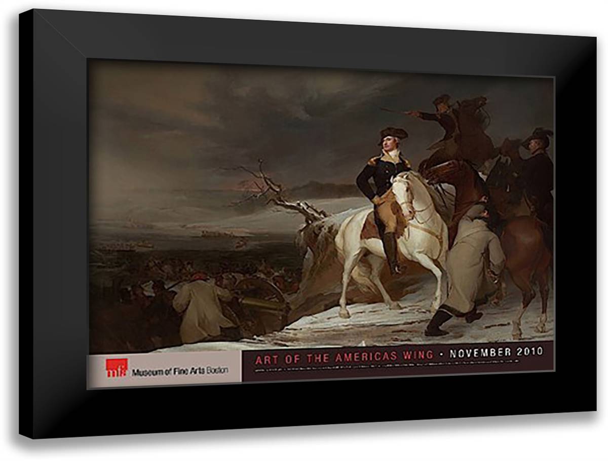 The Passage of the Delaware, 1819 32x24 Black Modern Wood Framed Art Print Poster by Sully, Thomas
