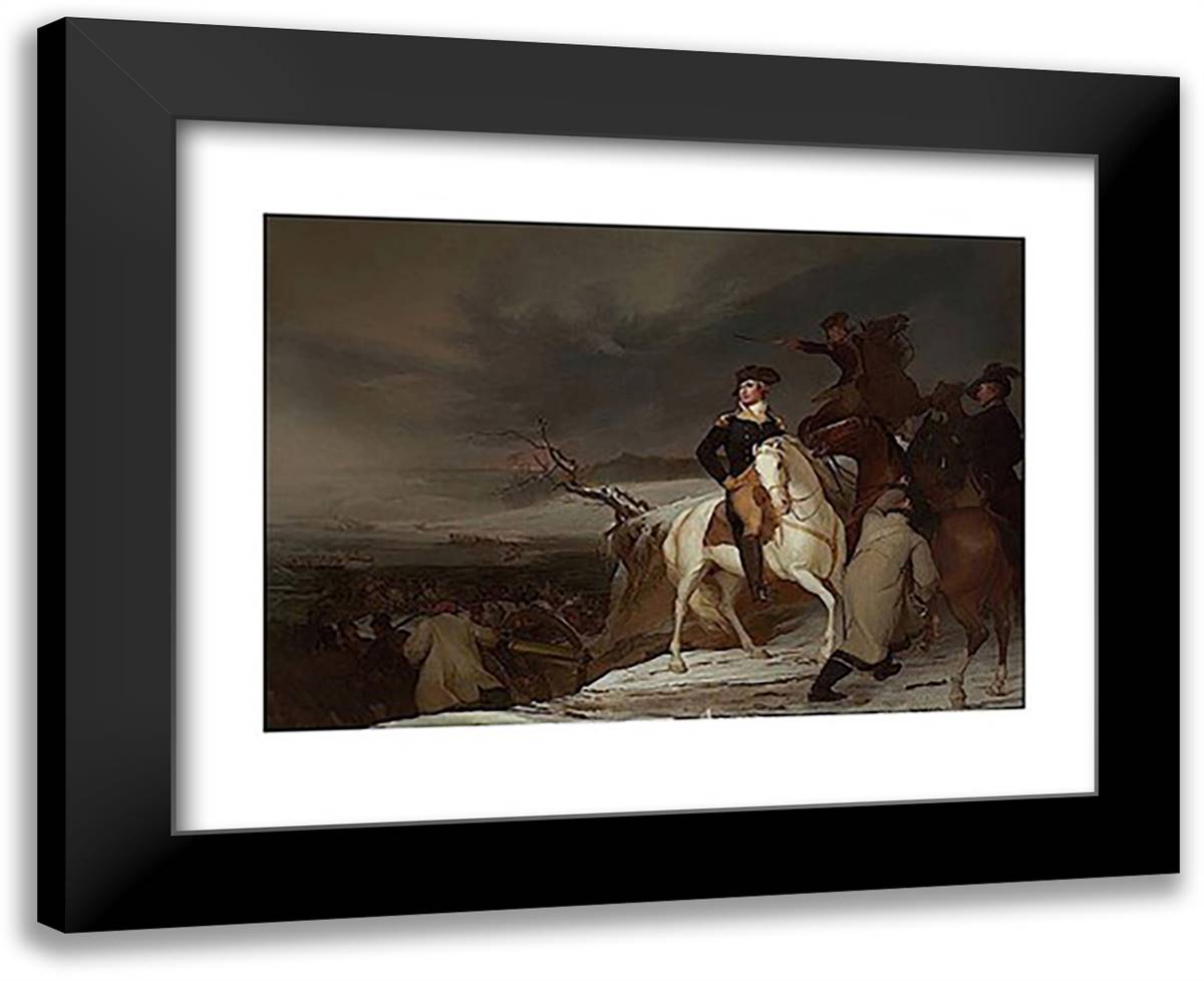 The Passage of the Delaware, 1819 18x15 Black Modern Wood Framed Art Print Poster by Sully, Thomas