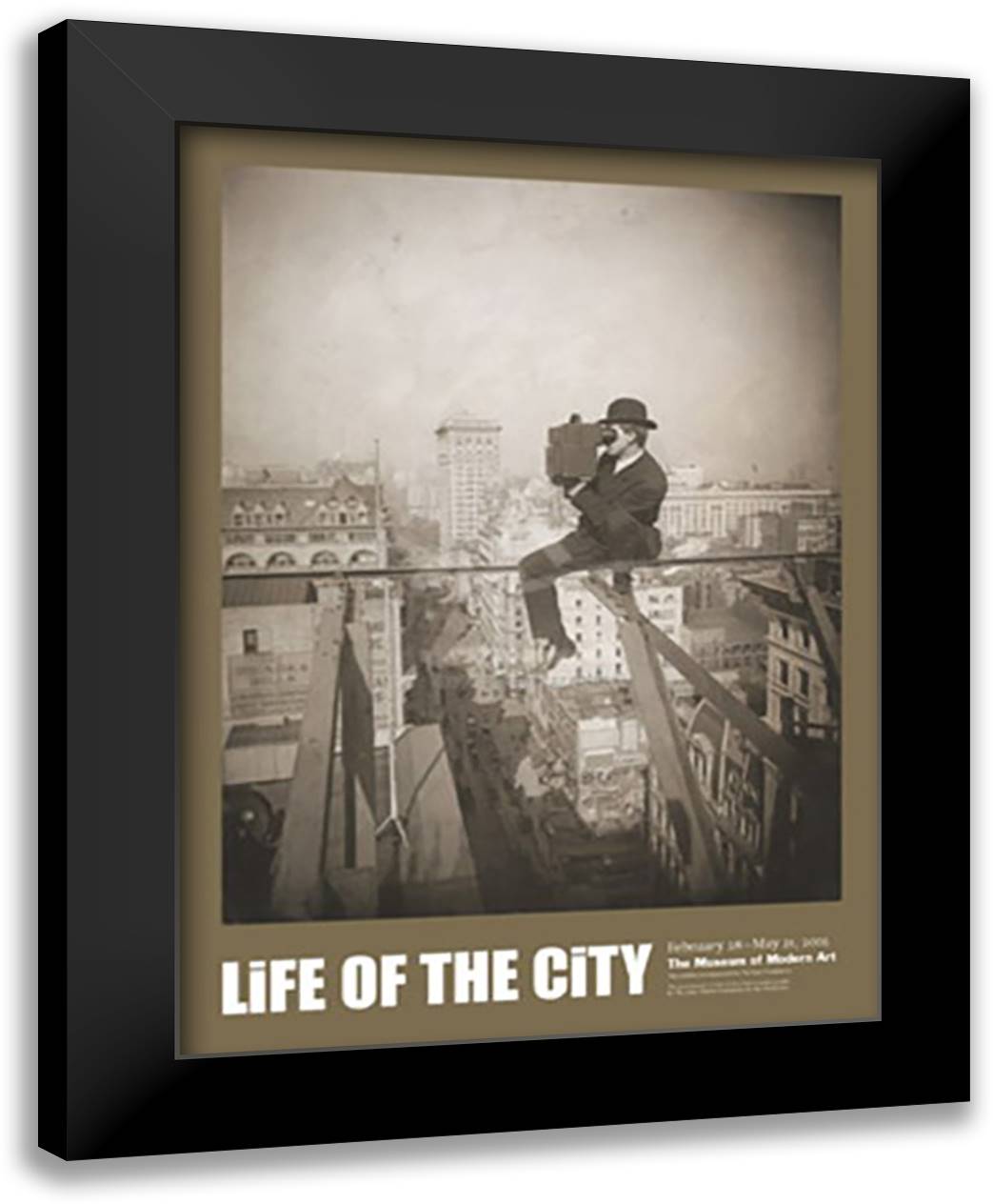 Life of the City 22x29 Black Modern Wood Framed Art Print Poster by Underwood & Underwood