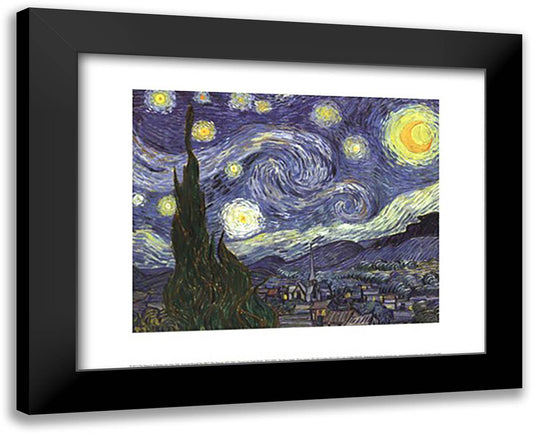 The Starry Night, c.1889 18x15 Black Modern Wood Framed Art Print Poster by Van Gogh, Vincent