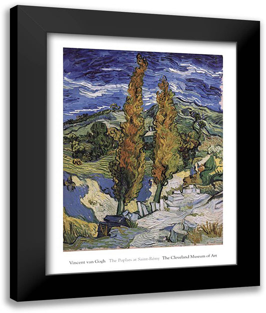 The Poplars at Saint-Rmy, c.1889 28x36 Black Modern Wood Framed Art Print Poster by Van Gogh, Vincent