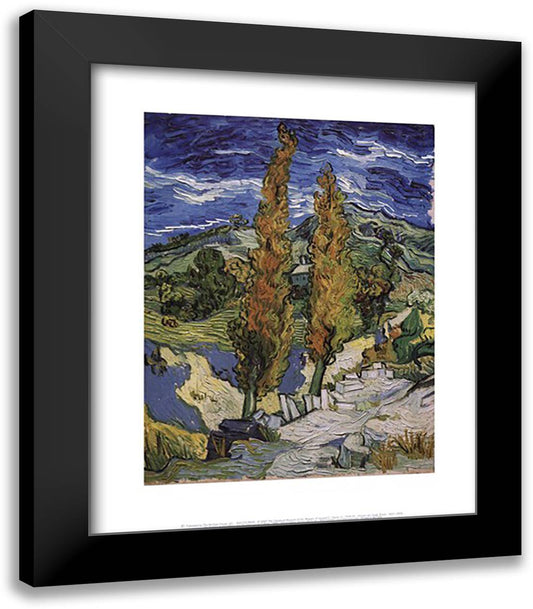 The Poplars at Saint-Rmy, c.1889 15x18 Black Modern Wood Framed Art Print Poster by Van Gogh, Vincent