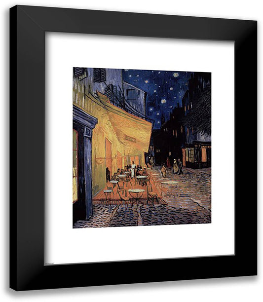 The Cafe Terrace on the Place du Forum, Arles, at Night, c.1888 15x18 Black Modern Wood Framed Art Print Poster by Van Gogh, Vincent