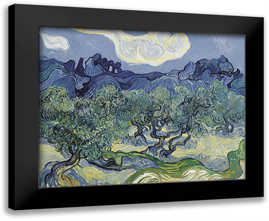 The Olive Trees, 1889 30x28 Black Modern Wood Framed Art Print Poster by Van Gogh, Vincent