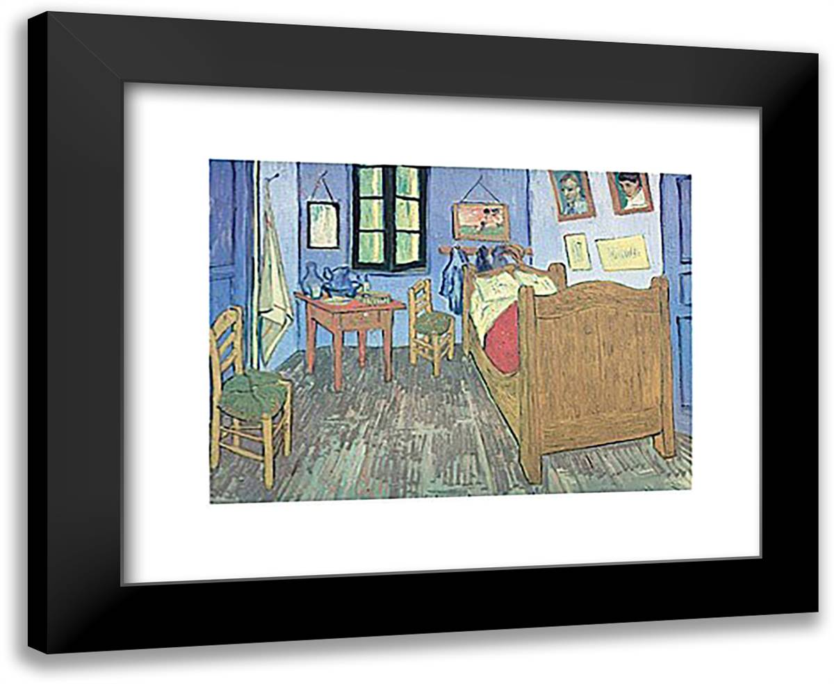 Bedroom at Arles 24x20 Black Modern Wood Framed Art Print Poster by Van Gogh, Vincent