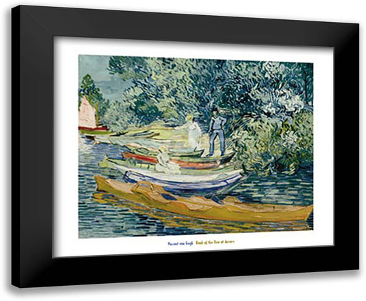 Bank of the Oise at Auvers, 1890 34x28 Black Modern Wood Framed Art Print Poster by Van Gogh, Vincent