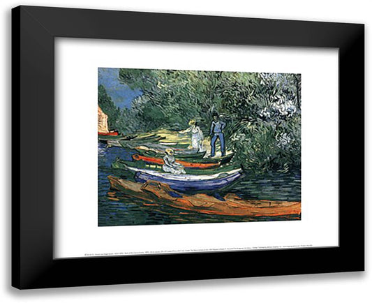 Bank of the Oise at Auvers, 1890 18x15 Black Modern Wood Framed Art Print Poster by Van Gogh, Vincent