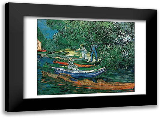 Bank of the Oise at Auvers, 1890 23x17 Black Modern Wood Framed Art Print Poster by Van Gogh, Vincent