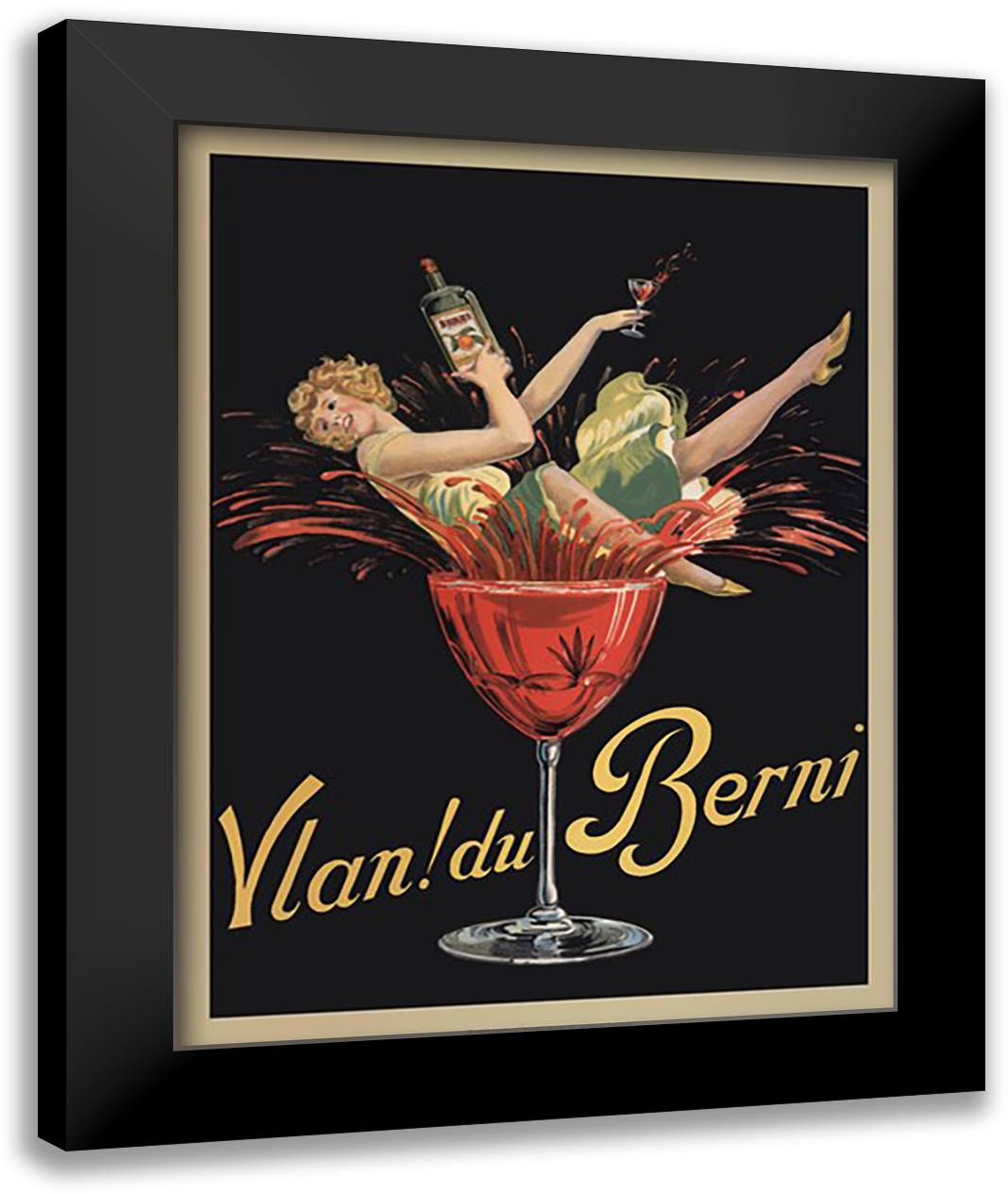 Vlan! du Berni 22x28 Black Modern Wood Framed Art Print Poster