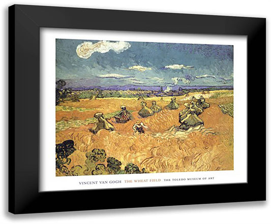 Harvest in Provence of Wheat Field with Sheaves, c.1888 34x28 Black Modern Wood Framed Art Print Poster by Van Gogh, Vincent
