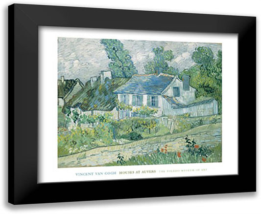 Houses at Auvers, 1890 34x28 Black Modern Wood Framed Art Print Poster by Van Gogh, Vincent