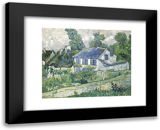 Houses at Auvers, c.1890 18x15 Black Modern Wood Framed Art Print Poster by Van Gogh, Vincent