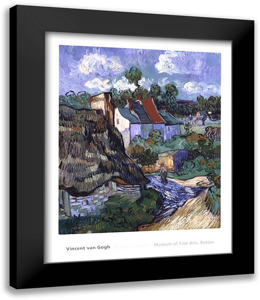 Houses at Auvers, c.1890 26x32 Black Modern Wood Framed Art Print Poster by Van Gogh, Vincent
