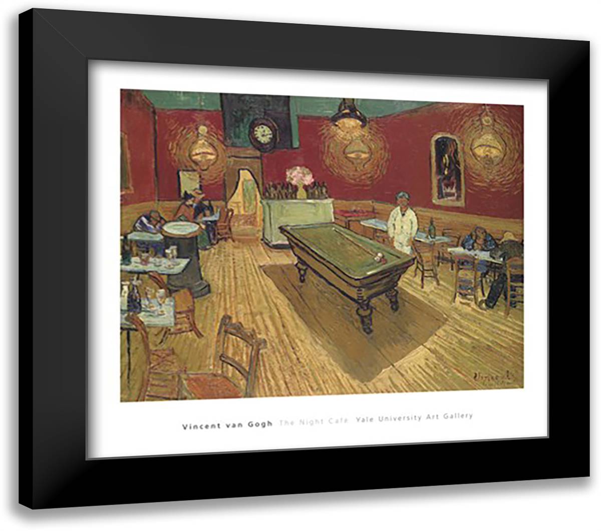 The Night Cafe, 1888 32x28 Black Modern Wood Framed Art Print Poster by Van Gogh, Vincent