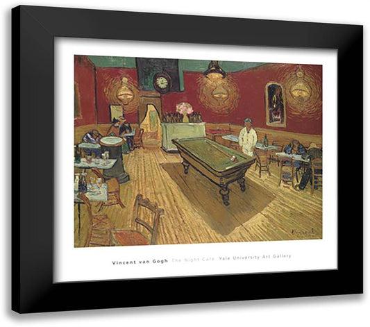 The Night Cafe, 1888 32x28 Black Modern Wood Framed Art Print Poster by Van Gogh, Vincent