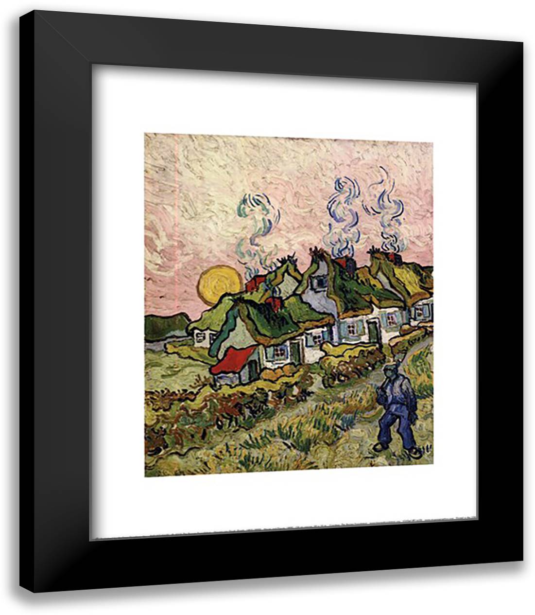 House and Figure, c.1890 15x18 Black Modern Wood Framed Art Print Poster by Van Gogh, Vincent
