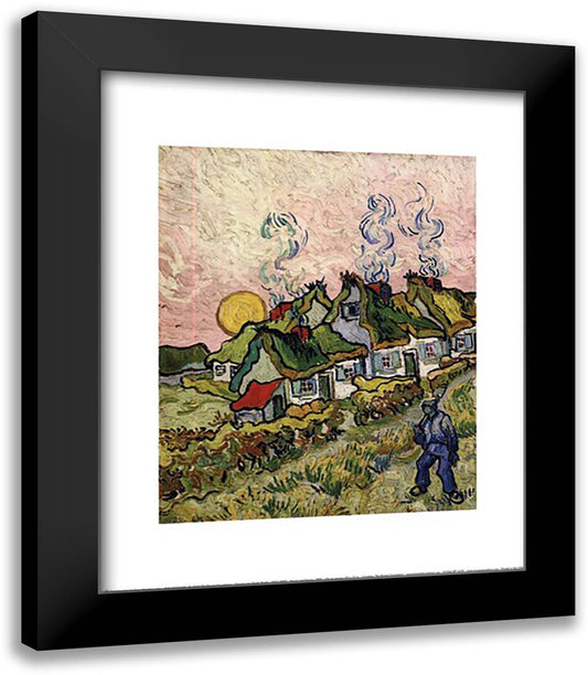 House and Figure, c.1890 15x18 Black Modern Wood Framed Art Print Poster by Van Gogh, Vincent