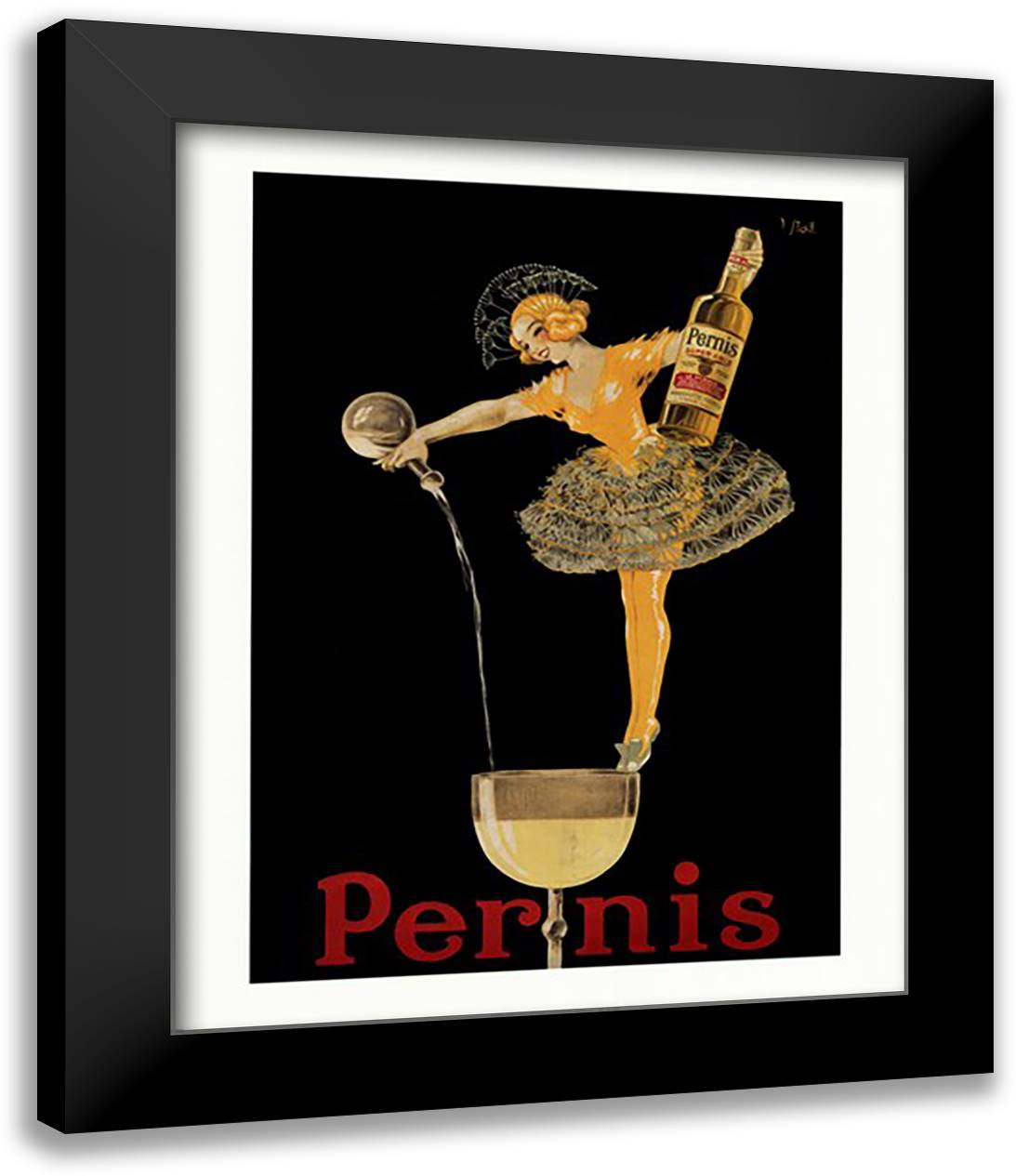 Pernis 26x32 Black Modern Wood Framed Art Print Poster