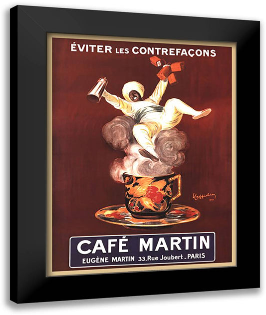 Cafe Martin 22x28 Black Modern Wood Framed Art Print Poster by Cappiello, Leonetto