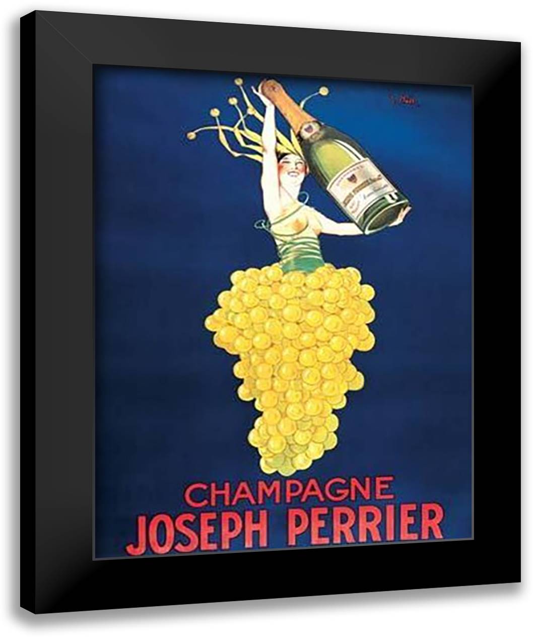 Champagne Joseph Perrier 22x28 Black Modern Wood Framed Art Print Poster