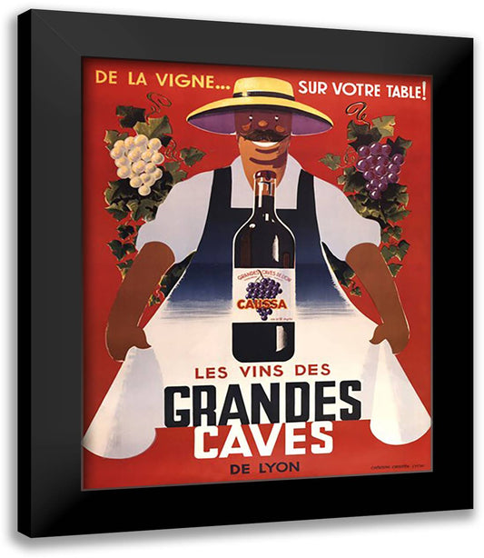Grandes Caves 26x32 Black Modern Wood Framed Art Print Poster