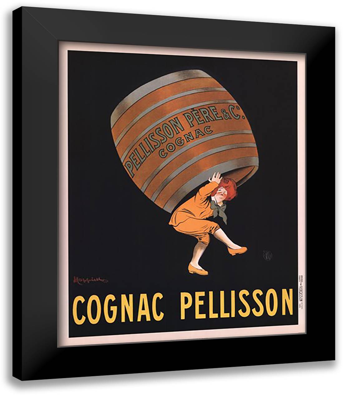 Cognac Pellisson 26x32 Black Modern Wood Framed Art Print Poster by Cappiello, Leonetto