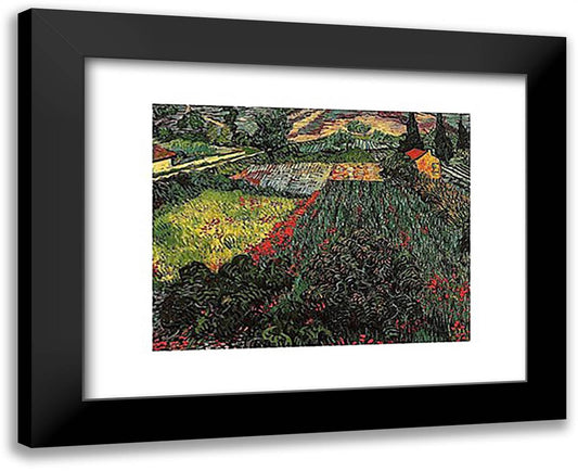 Field of Poppies, Saint-Remy, c. 1889 18x15 Black Modern Wood Framed Art Print Poster by Van Gogh, Vincent