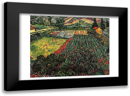 Field of Poppies, Saint-Remy, c. 1889 23x17 Black Modern Wood Framed Art Print Poster by Van Gogh, Vincent