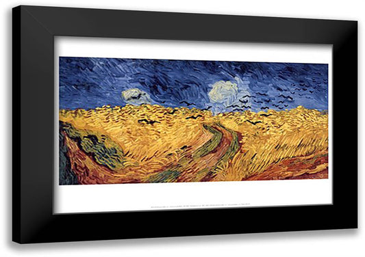 Wheatfield with Crows, 1890 23x17 Black Modern Wood Framed Art Print Poster by Van Gogh, Vincent