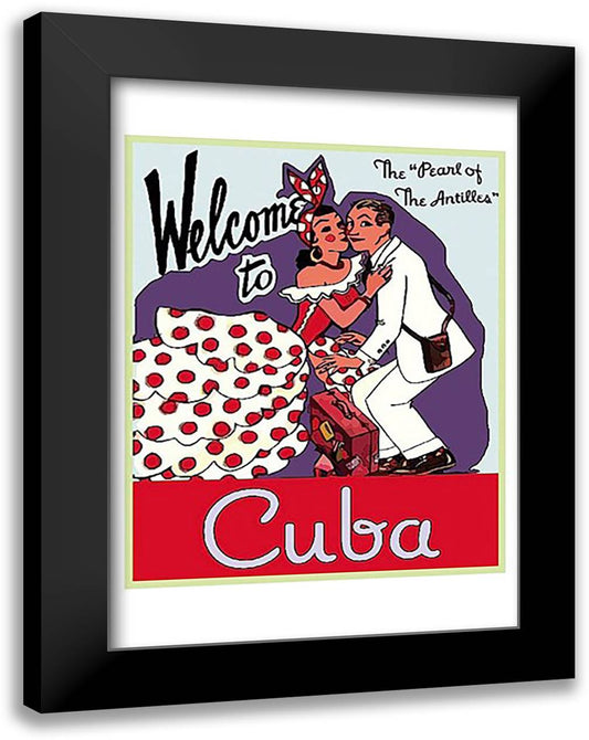 Welcome to Cuba 17x23 Black Modern Wood Framed Art Print Poster