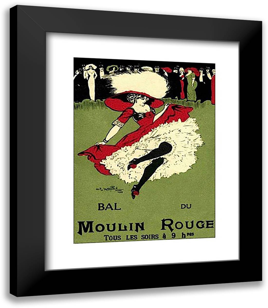 Bal du Moulin Rouge 15x18 Black Modern Wood Framed Art Print Poster