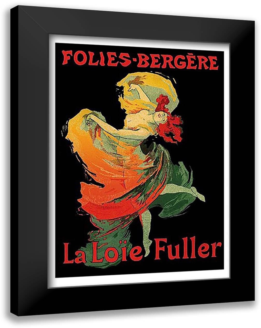 Folies-Bregere La Loie Fuller 17x23 Black Modern Wood Framed Art Print Poster