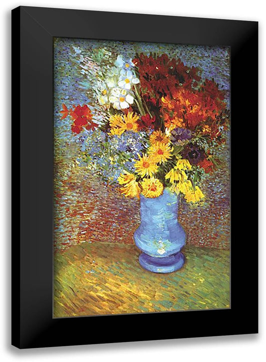 Vase With Anemone 15x18 Black Modern Wood Framed Art Print Poster by Van Gogh, Vincent