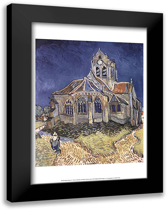 The Church at Auvers 17x23 Black Modern Wood Framed Art Print Poster by Van Gogh, Vincent
