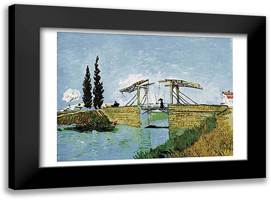 Bridge 23x17 Black Modern Wood Framed Art Print Poster by Van Gogh, Vincent