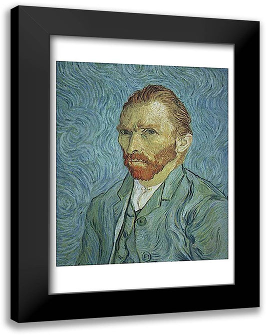 Self Portrait 17x23 Black Modern Wood Framed Art Print Poster by Van Gogh, Vincent